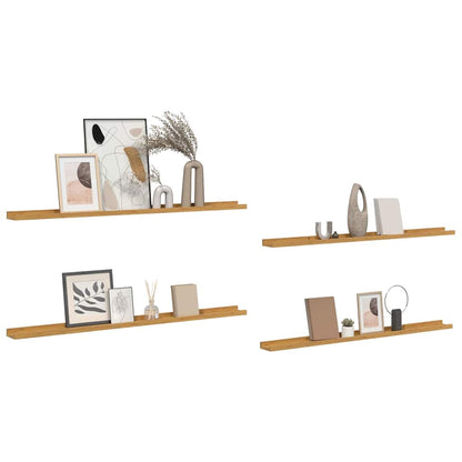 Scaffale da parete 4 pcs Beige 115 x 9 x 3 cm Legno multistrato
