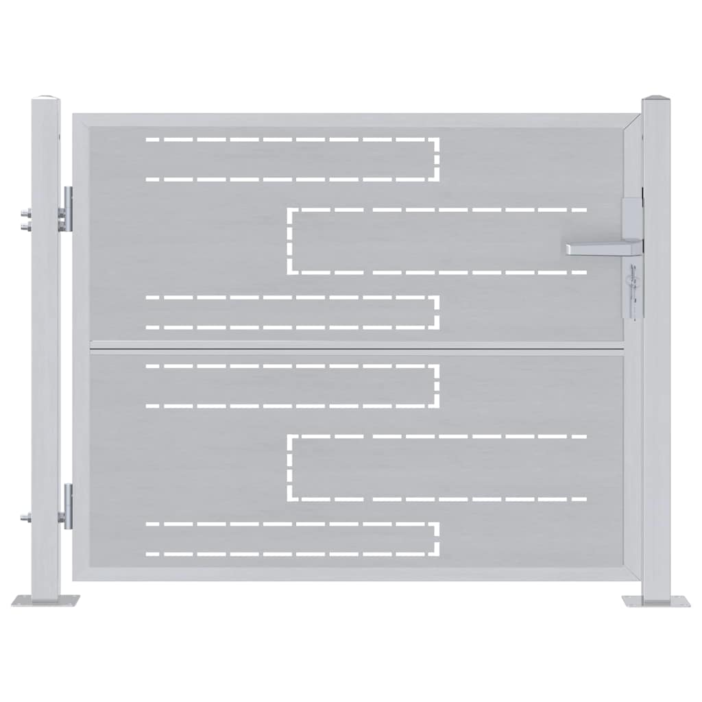 Cancello da giardino Argento 85 x 70 cm Acciaio inossidabile