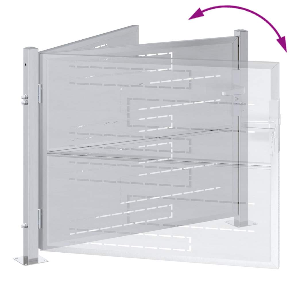 Cancello da giardino Argento 85 x 70 cm Acciaio inossidabile