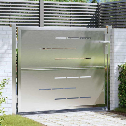 Cancello da giardino Argento 85 x 70 cm Acciaio inossidabile