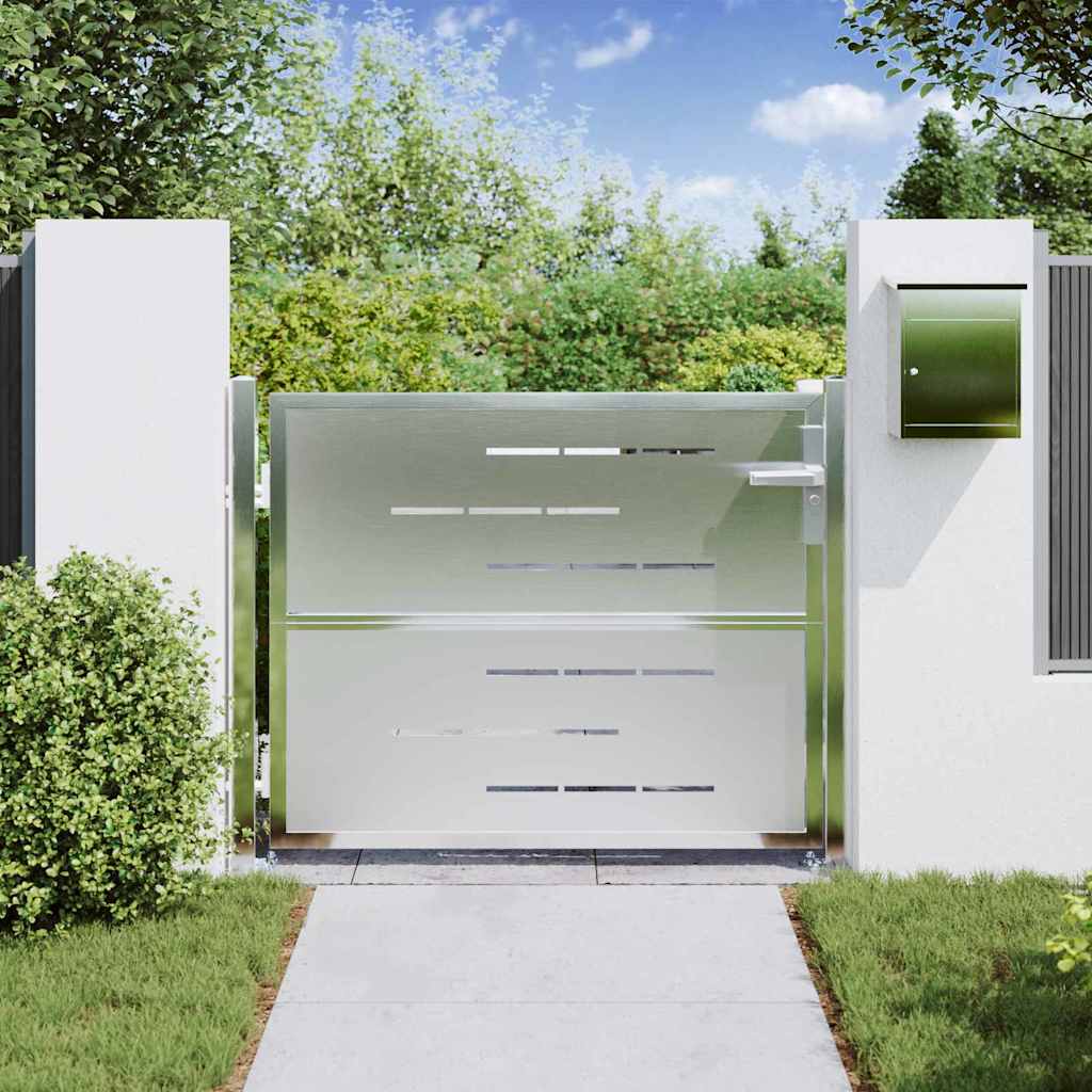 Cancello da giardino Argento 85 x 70 cm Acciaio inossidabile