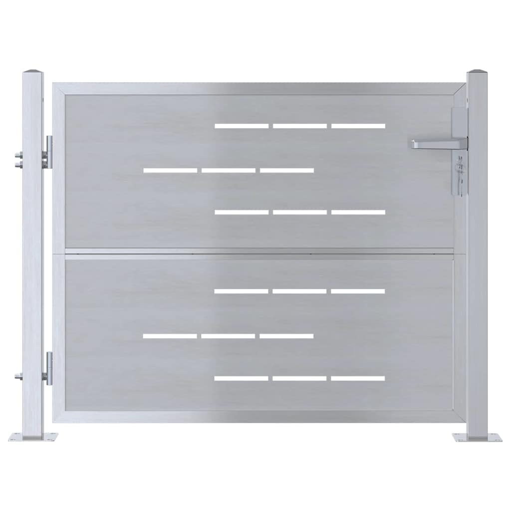 Cancello da giardino Argento 85 x 70 cm Acciaio inossidabile