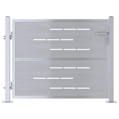 Cancello da giardino Argento 85 x 70 cm Acciaio inossidabile