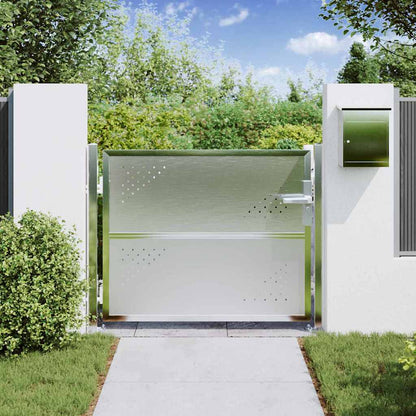 Cancello da giardino Argento 85 x 70 cm Acciaio inossidabile