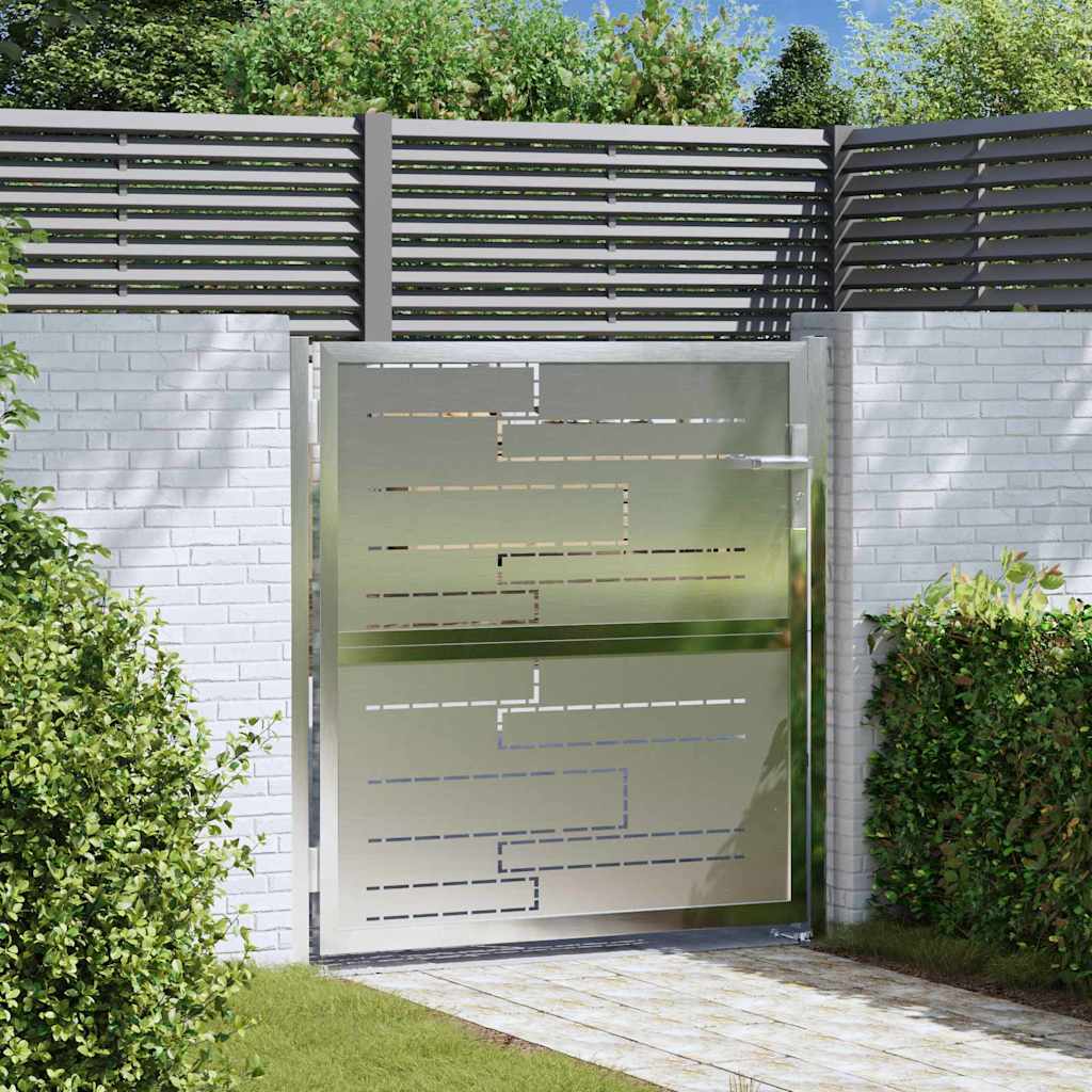 Cancello da giardino Argento 85 x 97 cm Acciaio inossidabile