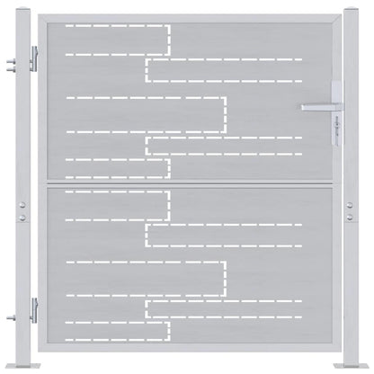 Cancello da giardino Argento 85 x 97 cm Acciaio inossidabile