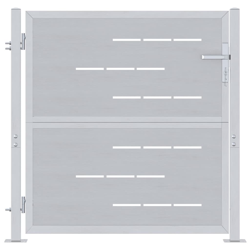 Cancello da giardino Argento 85 x 97 cm Acciaio inossidabile