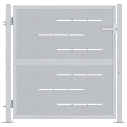 Cancello da giardino Argento 85 x 97 cm Acciaio inossidabile