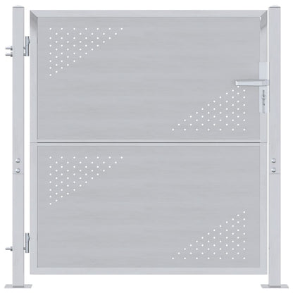 Cancello da giardino Argento 85 x 97 cm Acciaio inossidabile