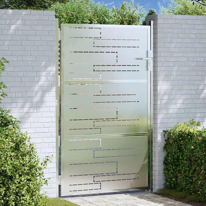 Cancello da giardino Argento 85 x 120 cm Acciaio inossidabile