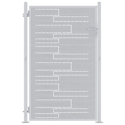 Cancello da giardino Argento 85 x 120 cm Acciaio inossidabile