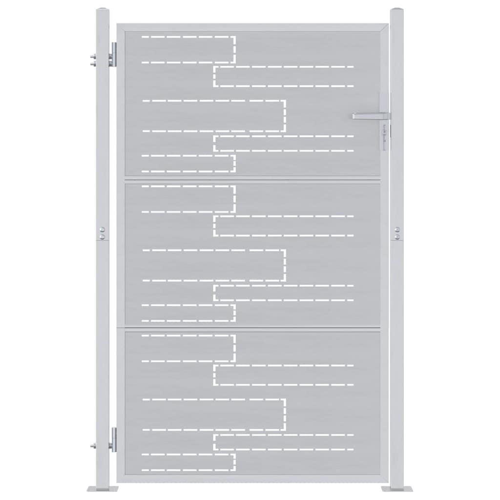 Cancello da giardino Argento 85 x 144 cm Acciaio inossidabile