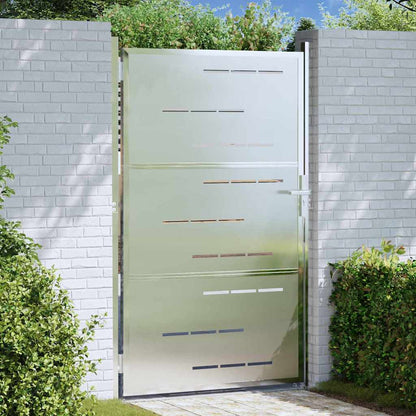 Cancello da giardino Argento 85 x 144 cm Acciaio inossidabile