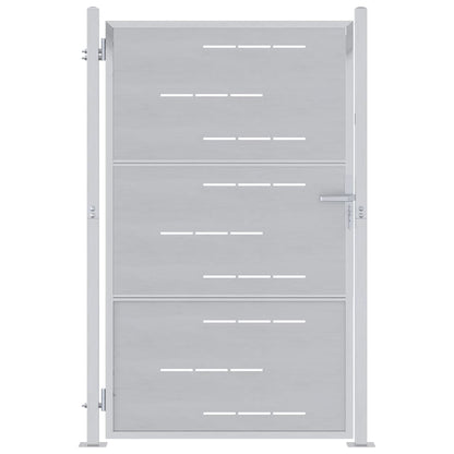 Cancello da giardino Argento 85 x 144 cm Acciaio inossidabile