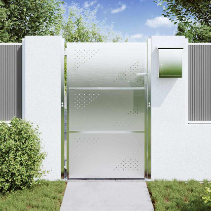 Cancello da giardino Argento 85 x 144 cm Acciaio inossidabile
