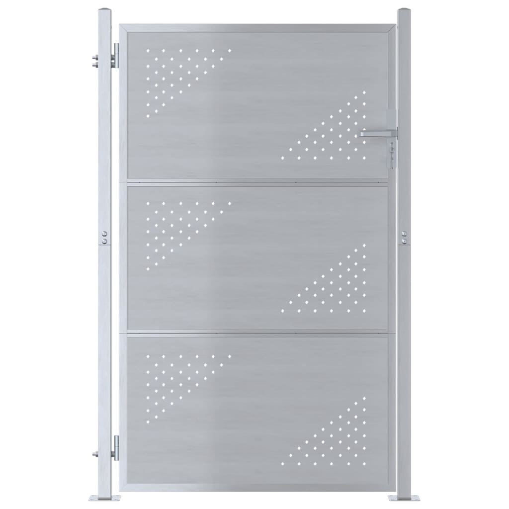Cancello da giardino Argento 85 x 144 cm Acciaio inossidabile