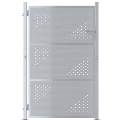 Cancello da giardino Argento 85 x 144 cm Acciaio inossidabile