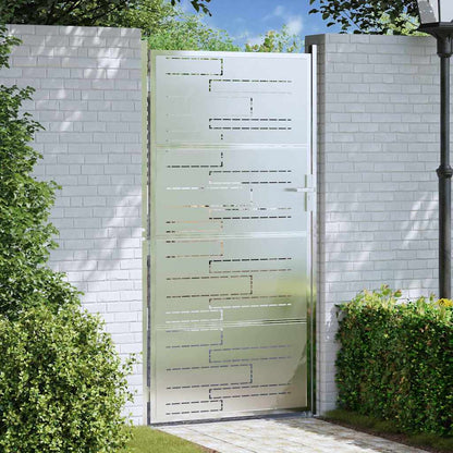 Cancello da giardino Argento 85 x 174 cm Acciaio inossidabile