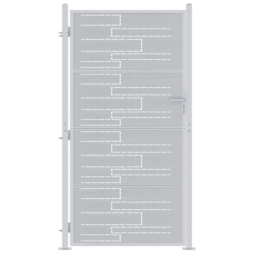 Cancello da giardino Argento 85 x 174 cm Acciaio inossidabile