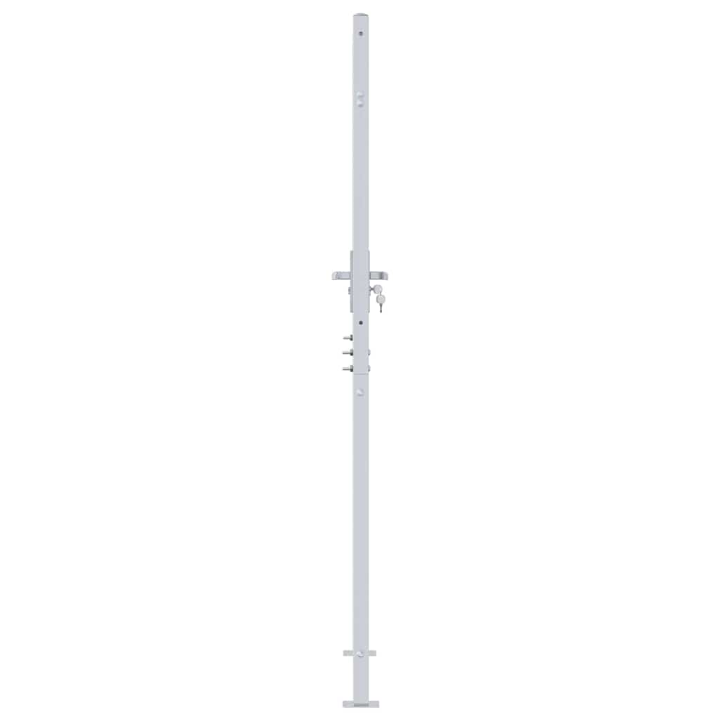 Cancello da giardino Argento 85 x 174 cm Acciaio inossidabile