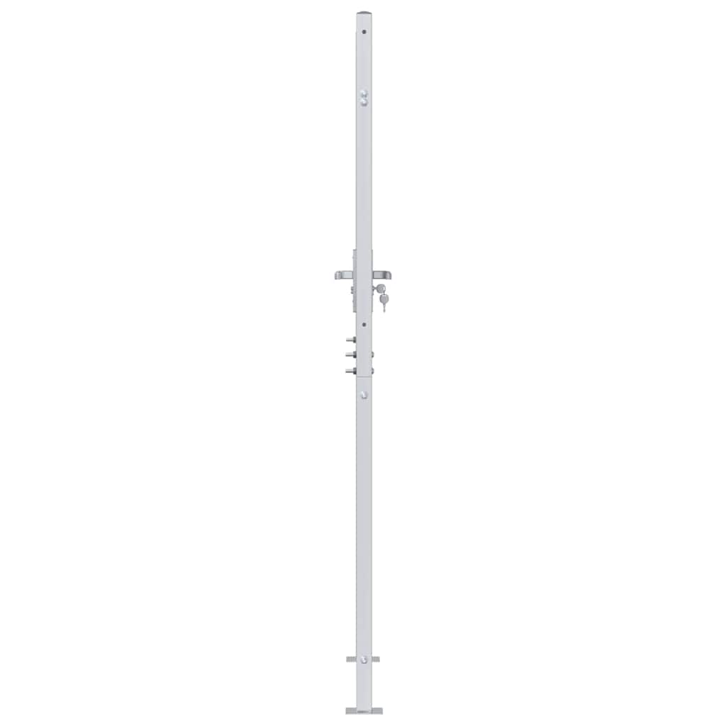Cancello da giardino Argento 85 x 174 cm Acciaio inossidabile