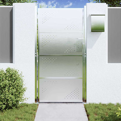 Cancello da giardino Argento 85 x 174 cm Acciaio inossidabile