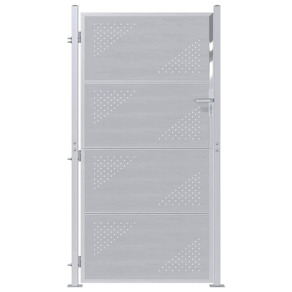 Cancello da giardino Argento 85 x 174 cm Acciaio inossidabile