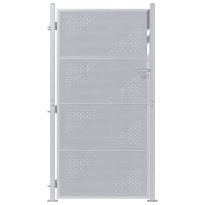 Cancello da giardino Argento 85 x 174 cm Acciaio inossidabile