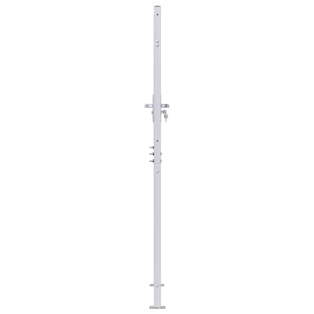 Cancello da giardino Argento 85 x 174 cm Acciaio inossidabile