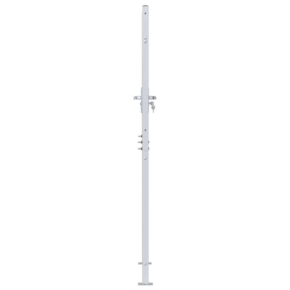 Cancello da giardino Argento 85 x 174 cm Acciaio inossidabile