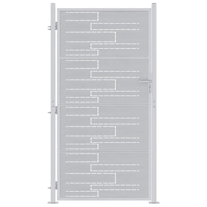 Cancello da giardino Argento 85 x 196 cm Acciaio inossidabile