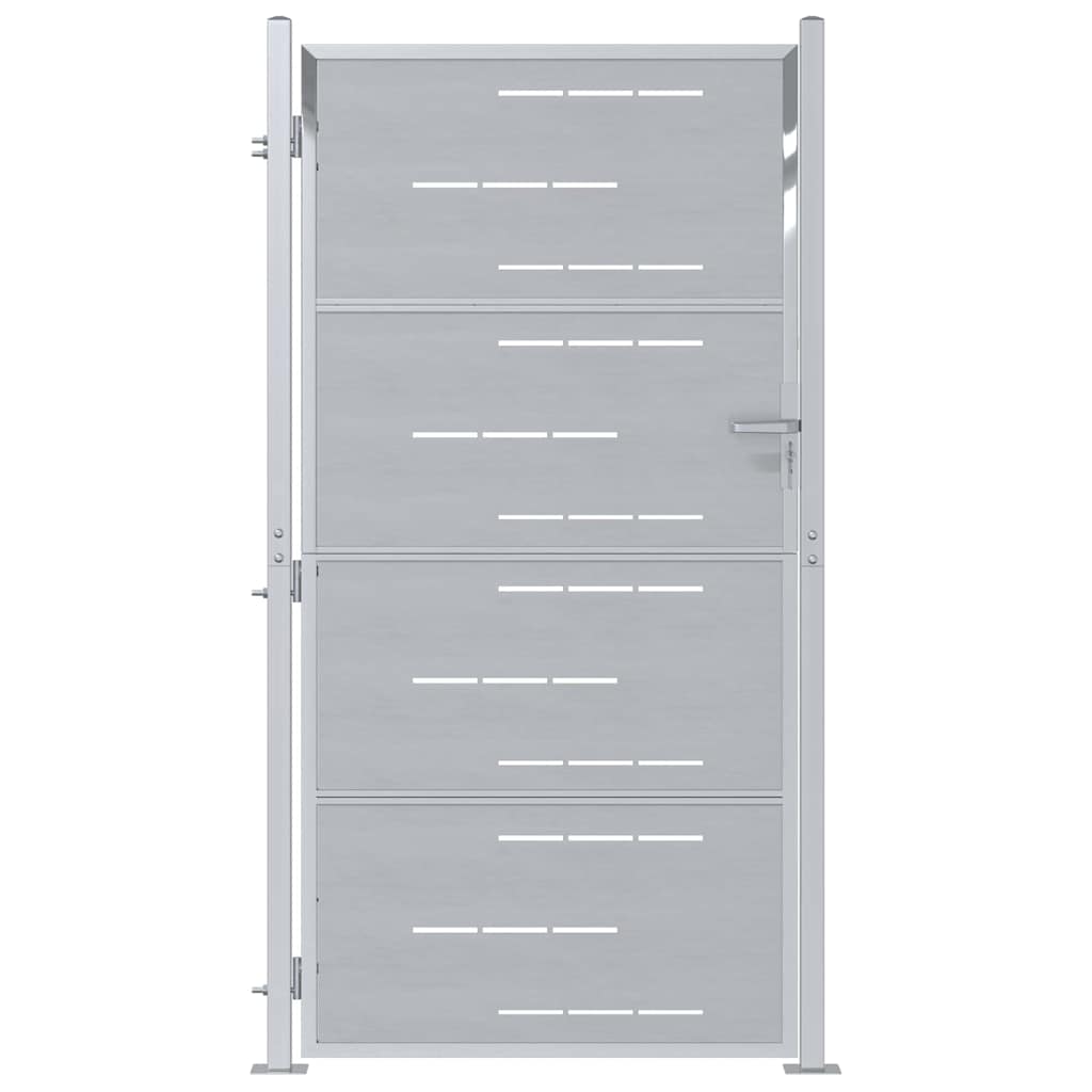 Cancello da giardino Argento 85 x 196 cm Acciaio inossidabile