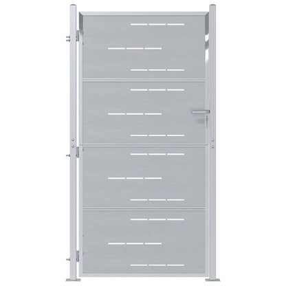 Cancello da giardino Argento 85 x 196 cm Acciaio inossidabile