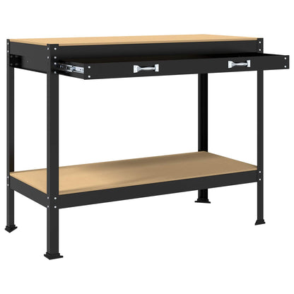 Banco da lavoro con cassetto Nero 114 x 54 x 91 cm