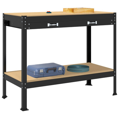 Banco da lavoro con cassetto Nero 114 x 54 x 91 cm