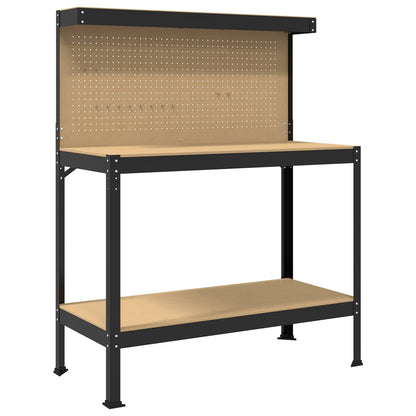Banco da lavoro con lo scaffale Nero 114 x 54 x 145 cm