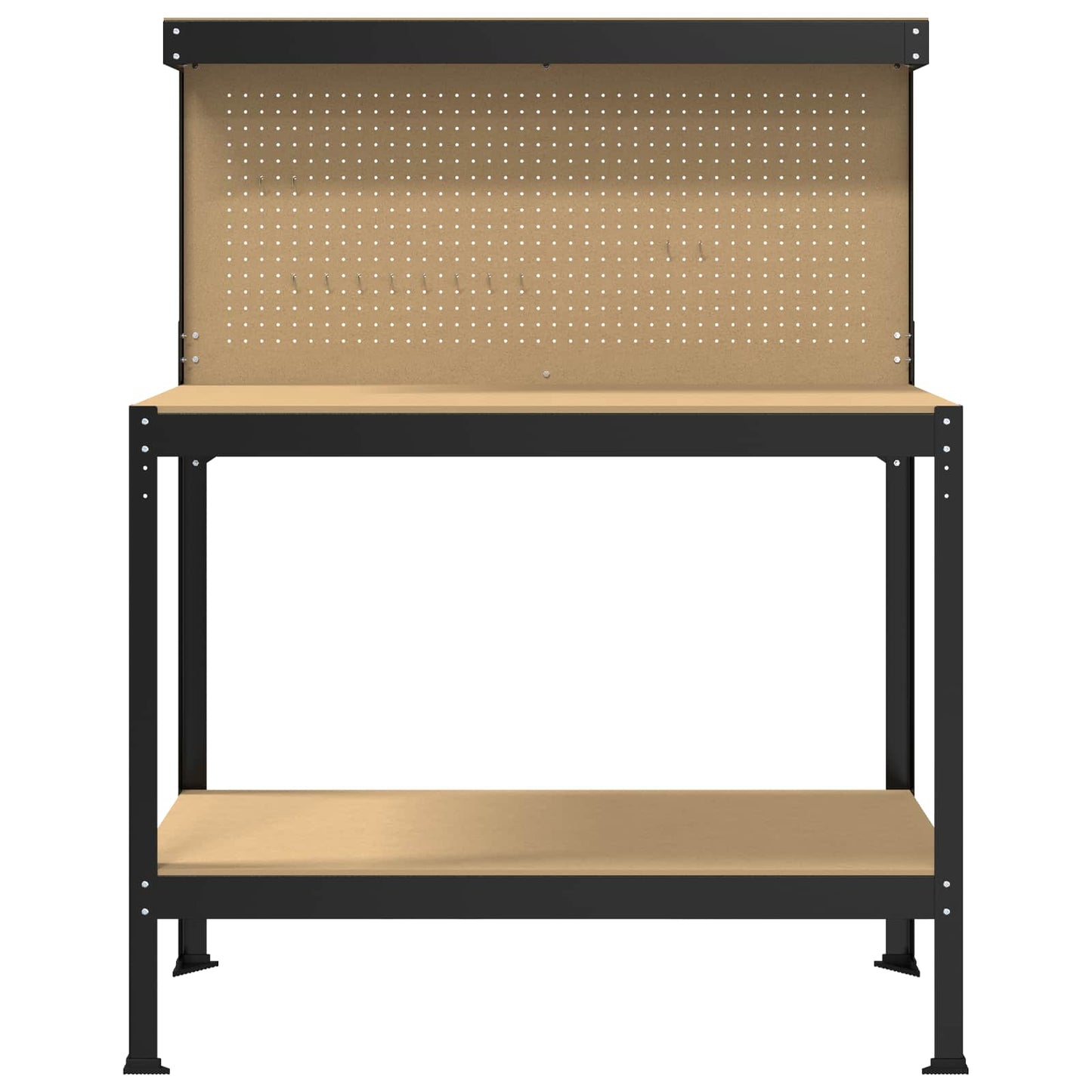Banco da lavoro con lo scaffale Nero 114 x 54 x 145 cm