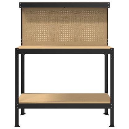 Banco da lavoro con lo scaffale Nero 114 x 54 x 145 cm