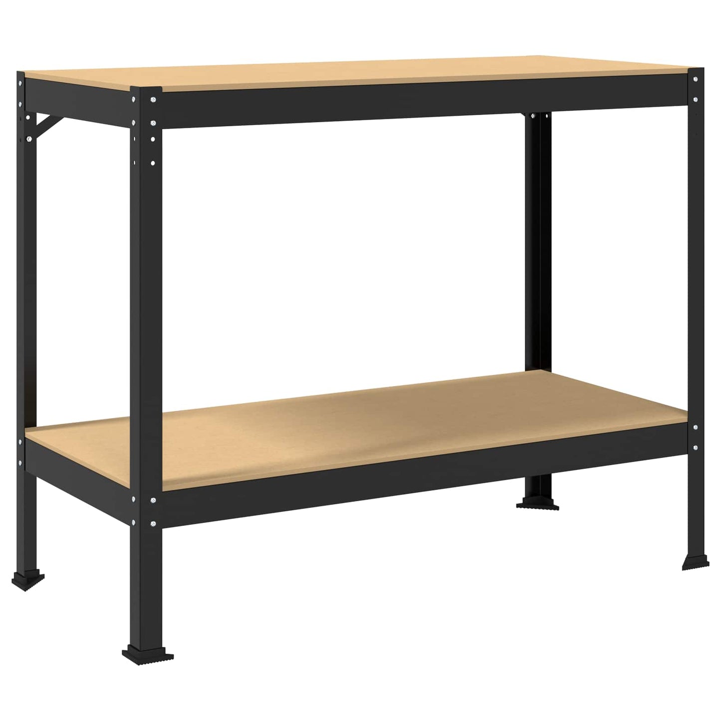 Banco da lavoro con lo scaffale Nero 115 x 55 x 91 cm