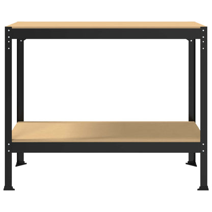 Banco da lavoro con lo scaffale Nero 115 x 55 x 91 cm