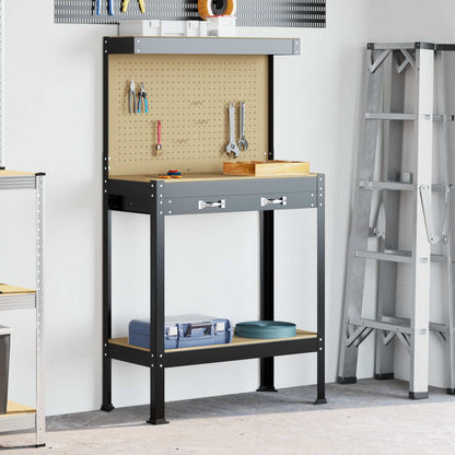 Banco da lavoro con cassetto Nero 81 x 41 x 145 cm
