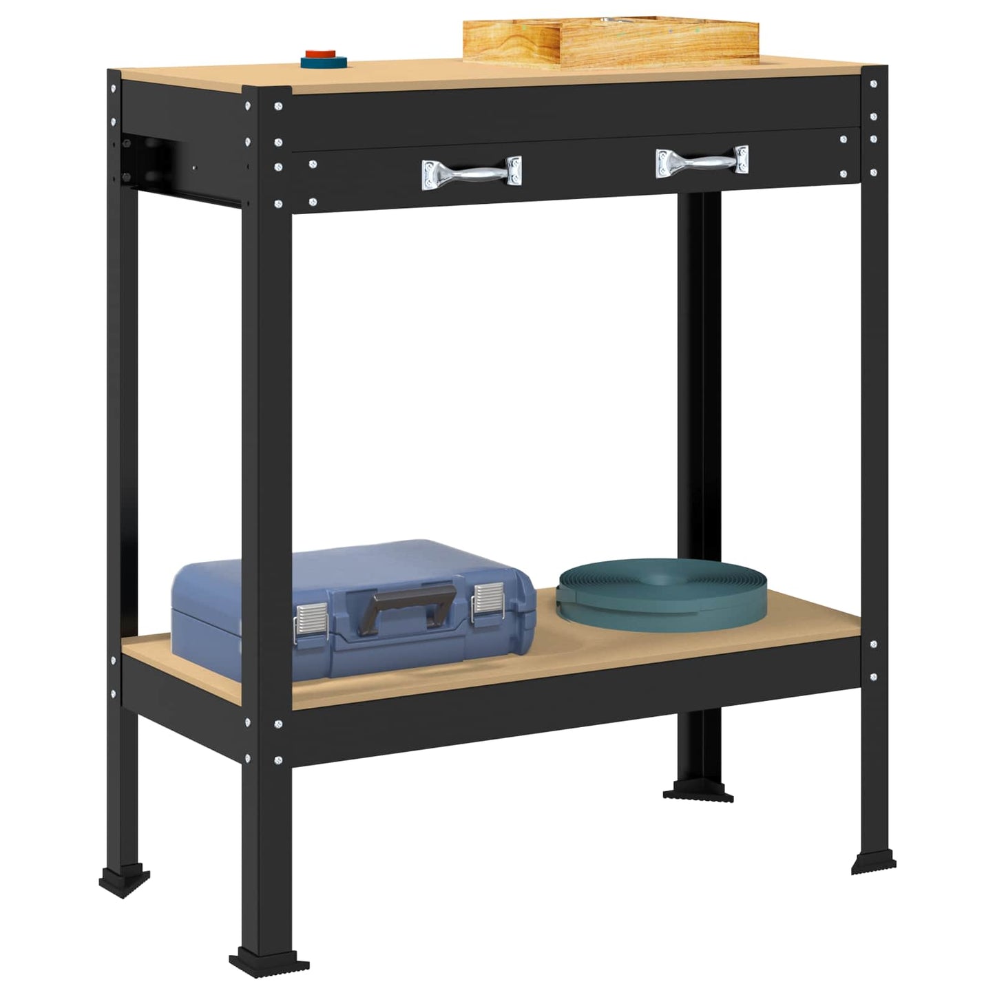 Banco da lavoro con cassetto Nero 80 x 40 x 91 cm