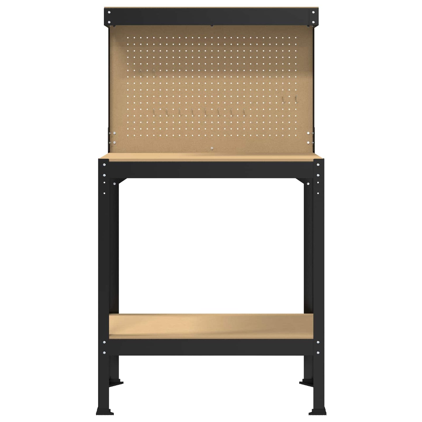 Banco da lavoro con lo scaffale Nero 81 x 41 x 145 cm