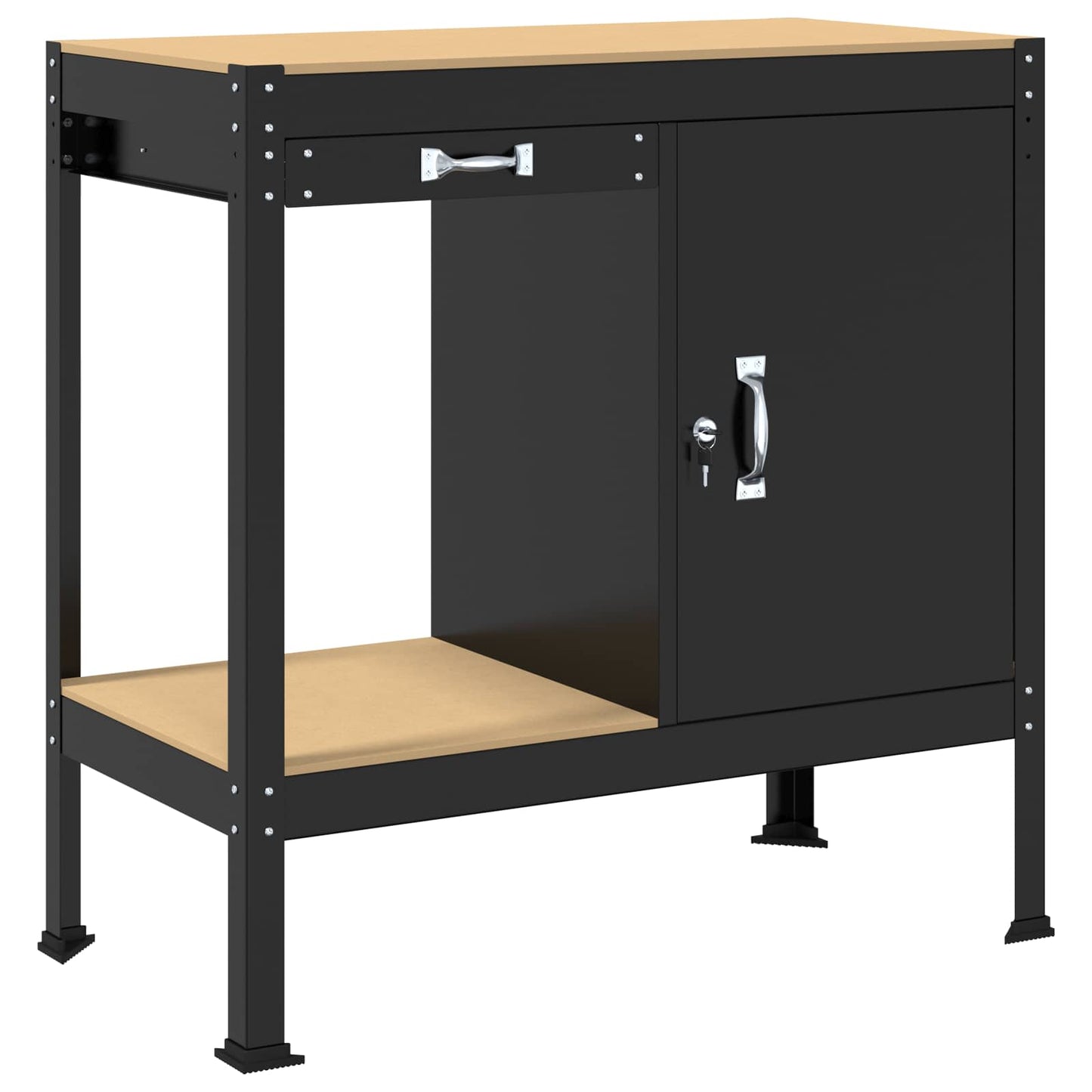 Banco da lavoro con cassetto con blocco Nero 90 x 49 x 91 cm