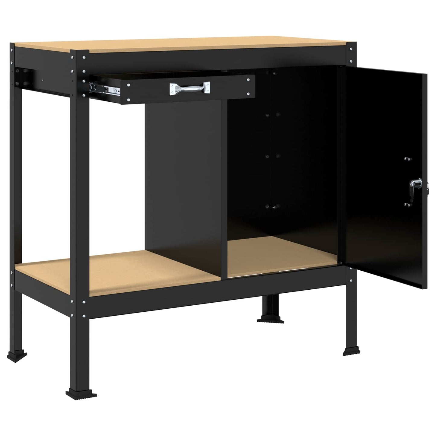 Banco da lavoro con cassetto con blocco Nero 90 x 49 x 91 cm