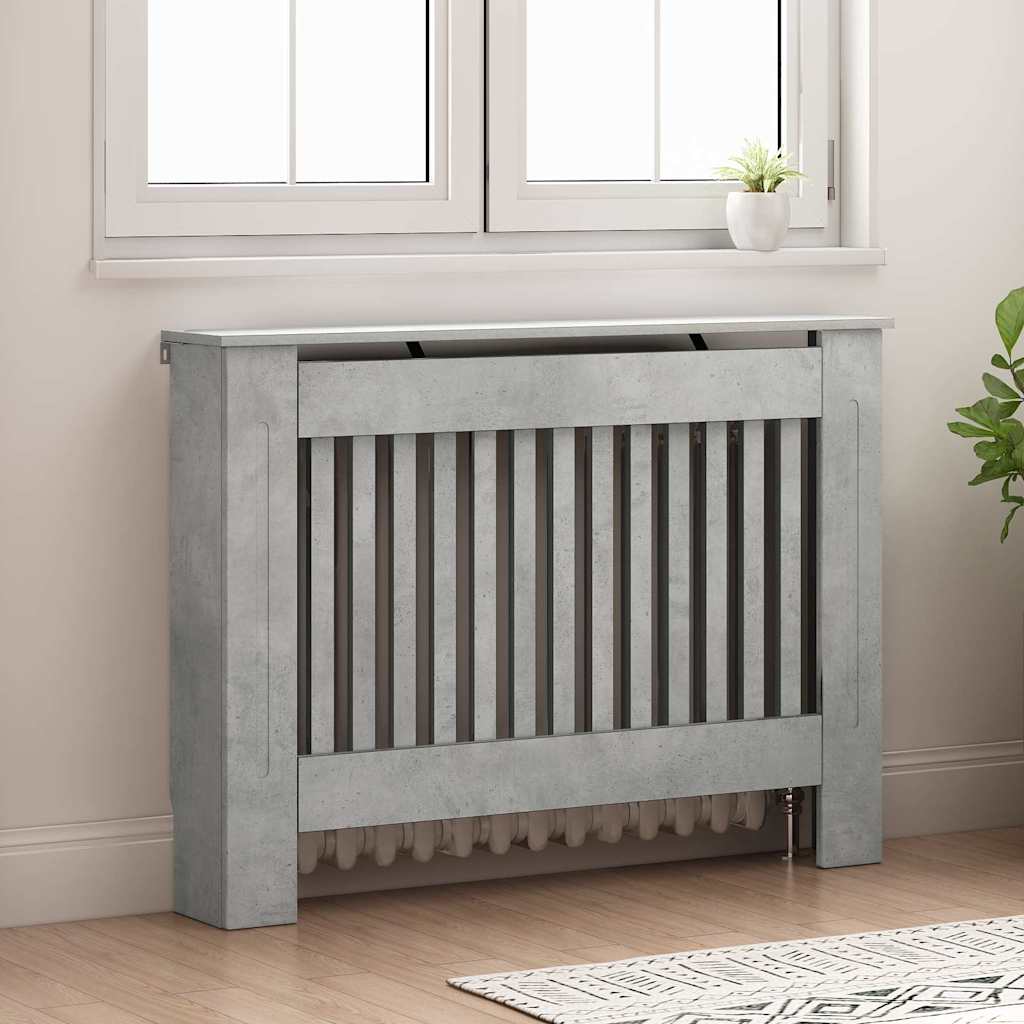 Copertura per radiatori Grigio cemento 112 x 19 x 81,5 cm