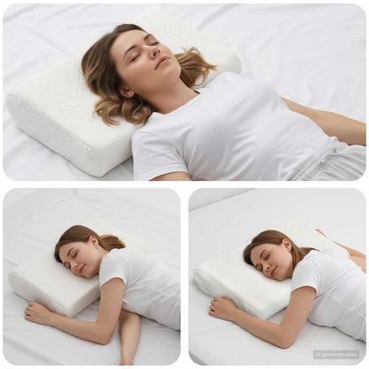 Cuscino da Letto Bianco 57 x 37 x 11,5 cm Schiuma Memory