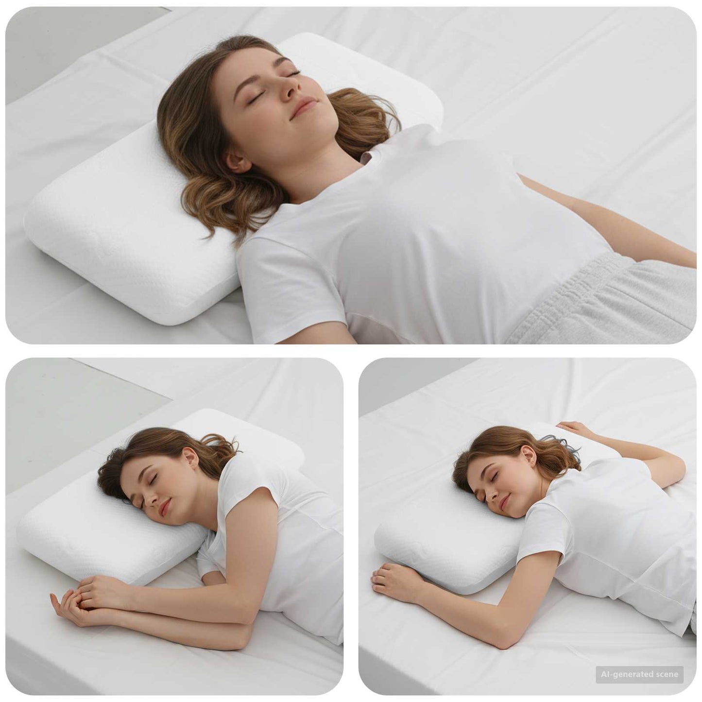 Cuscino da Letto Bianco 70 x 36 x 13,5 cm Schiuma Memory