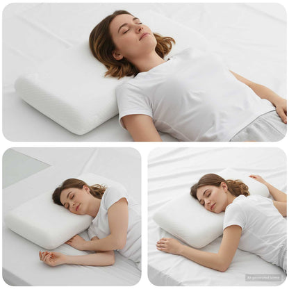 Cuscino da Letto Bianco 74 x 39 x 13 cm Schiuma Memory