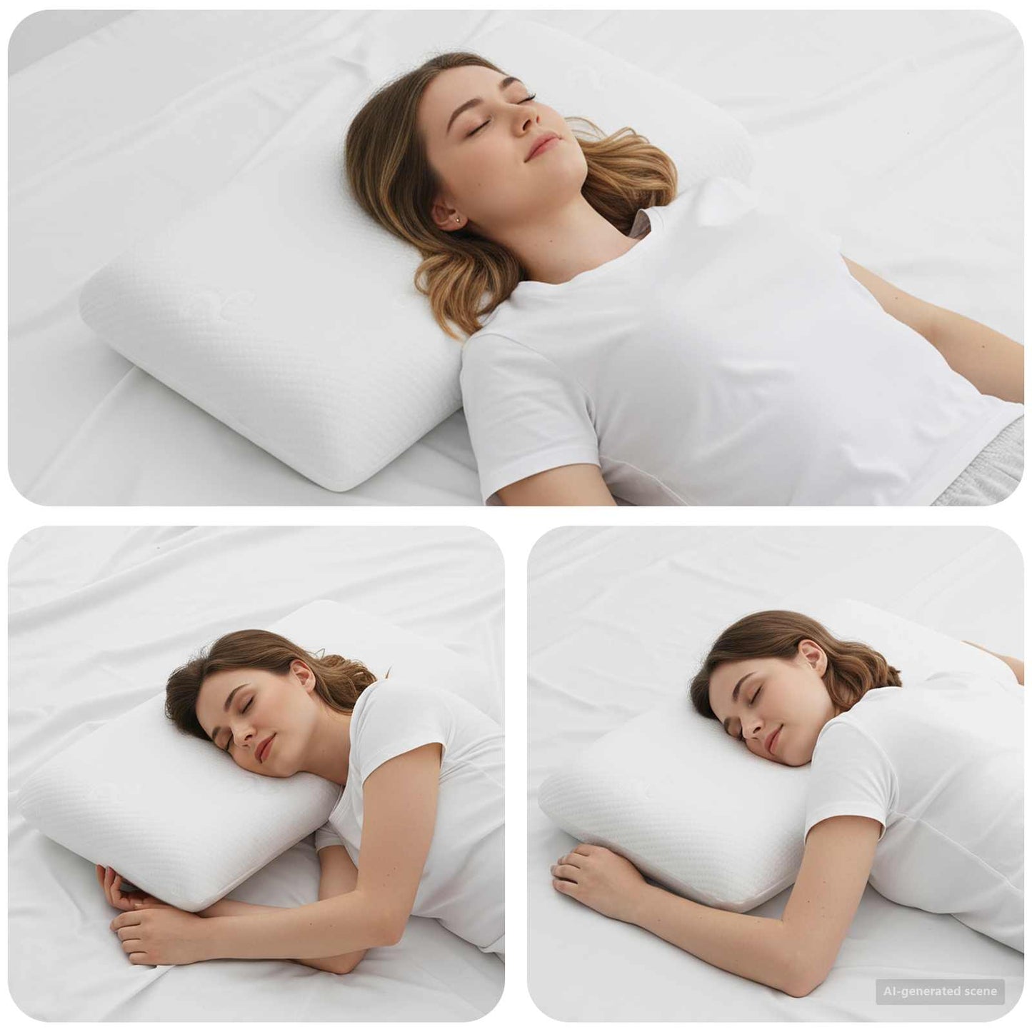 Cuscino da Letto Bianco 70 x 36 x 13 cm Schiuma Memory in Gel
